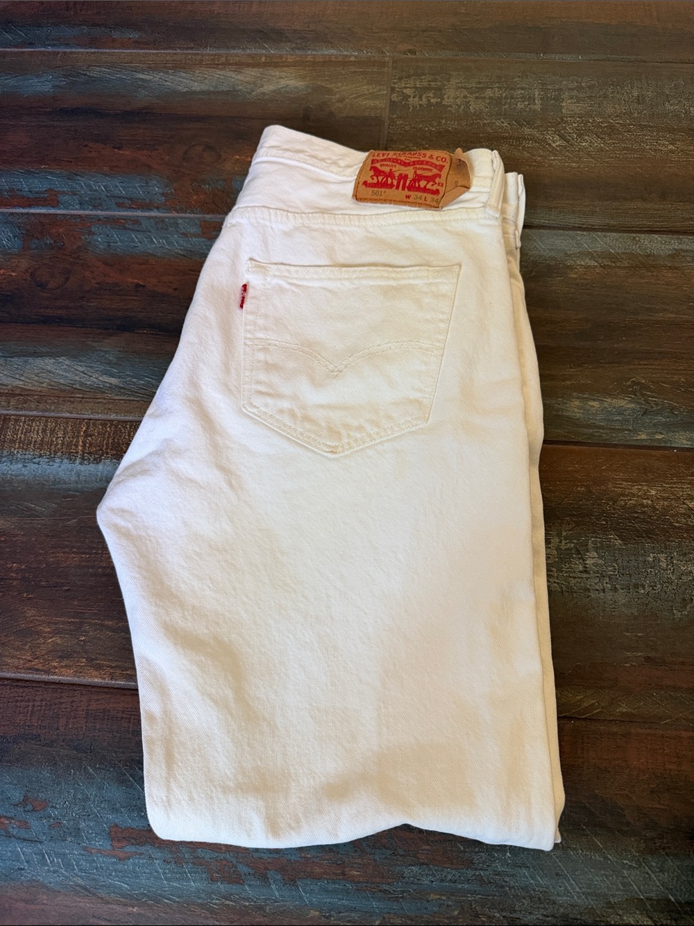 Levi's White Straight Leg Men's Jeans